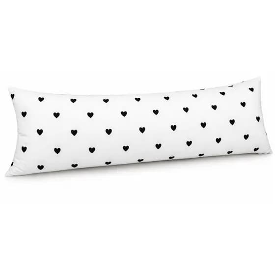 Xuxão Corpo Inteiro 140x40 Travesseiro Gigante Algodão Percal 400F Fibra Silicone Macio Com Zíper