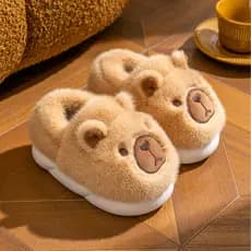 Pantufa Infantil Capybara - Chinelo Quente Antiderrapante para Meninos e Meninas