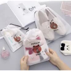 Kit de 10 Sacos Prova da Agua Reutilizáveis Para Guardar Peças De Viagem Presente Urso Multifuncional
