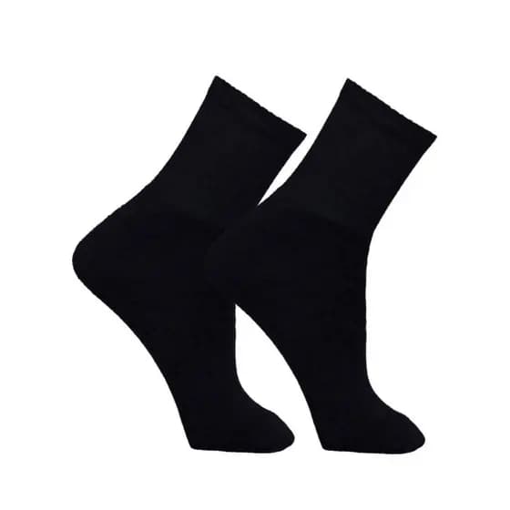 Kit 12  Pares Meias Cano Longo 75% de Algodão Preta Branca Masculina Feminina