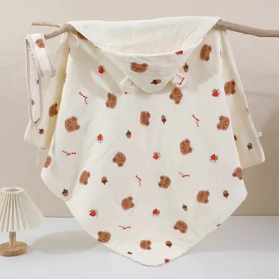 Toalha de Banho Para Bebê 100% algodão Com Capuz Super Macia Absorvente Para Recém-nascidos CriançasManta Para Banho