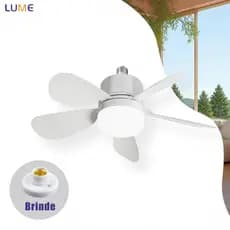 Ventilador de Teto com Luz Silencioso Controle Remoto Instalação Fácil Bivolt para Pequenos Espaços