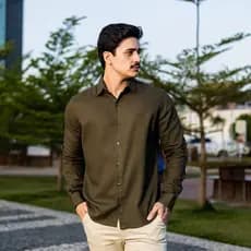 Camisa Masculina Social Manga Longa Linho Algodão Premium