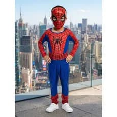 Fantasia Infantil Homem Aranha Longo Com Mascara De Plástico E Com Enchimento