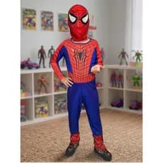Roupa Infantil Homem Aranha Com Mascara De Pano + Enchimento No Peito e Braços