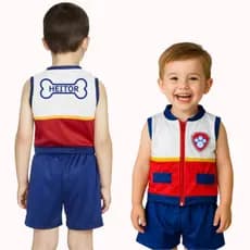 Fantasia Conjunto Ryder Personalizado Com Nome Patrulha Canina
