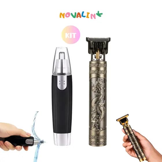 Kit Maquina cortar cabelo acabamento barbear barbeador
