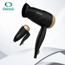 Secador De Cabelo Onistek Dobrável 1200W/1600W Ar Quente E Frio Portátil Premium Preto E Dourado