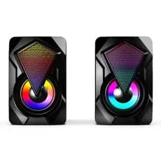 Caixa de Som RGB Led Computador Notebook PC Designer Game 30Wx2 RMS Alto Falante USB Controle Volume