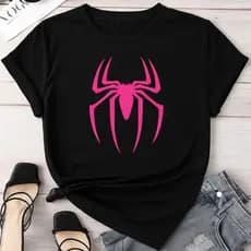 Camiseta 100% Algodão Aranha Academia Treino Herói Camisa Esportiva Girl Feminina estilosa