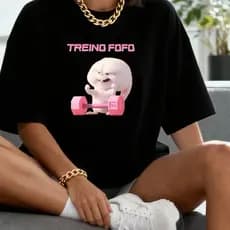 Camiseta Camisa T-shirt Feminina100%Algodão Oversized Gym Academia Fitness Musculação Treino Fofo