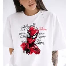 Camiseta Camisa Blusa Feminina 100%Algodão estilosa Homem Aranha Spider Man Super Heróis Lançamento