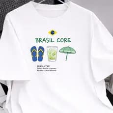 Camiseta Camisa Feminina 100%Algodão roupa blusa feminina estilosa Copa do Brasil Bandeira