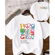 Camiseta Camisa Feminina 100%Algodão blusa feminina estilosa Copa do Brasil Bandeira Girl garotas