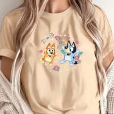 Camiseta Camisa T-shirt Feminina 100%Algodão Blue e Bingo Casuais, Elegantes e Confortáveis