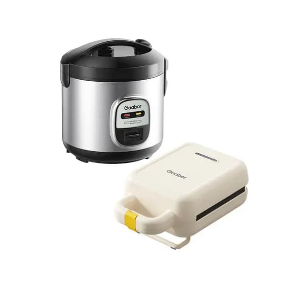 [Venda em Conjunto] Gaabor Panela de Arroz 2L RC20M + Sanduicheira Elétrica SM60M com Assadeira Removível