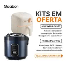 [Venda em conjunto] Gaabor Air Fryer 1,4L AF20M + Panela de Arroz Azul 5L RC-50M01A Antiaderente