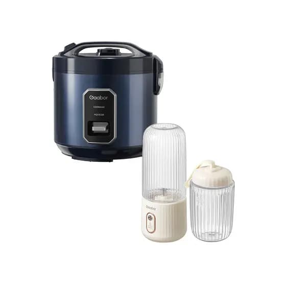 [Venda em Conjunto] Gaabor Espremedor de Frutas Portátil USB 350 ml + 280 ml FP03T +Panela de Arroz Azul RC50M