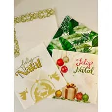Guardanapos Luxo Papel Folha Dupla 33x33cm – Arabesco, Folhagens e Natal Kits 20, 40 ou 80 Un