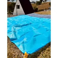 Tapete de Praia Impermeável Azul 210 x 200 cm A Prova de D'água Piquenique Acampamento e Praia
