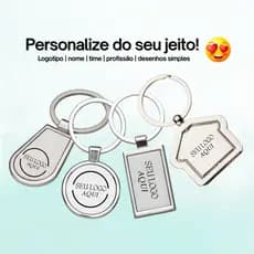 Chaveiro de Metal Personalizado - trabalho/casa/nome/contato/logo/identificação