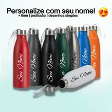 Garrafa Inox 750ML Personalizada c/NOME, LOGOTIPO ou DESENHO