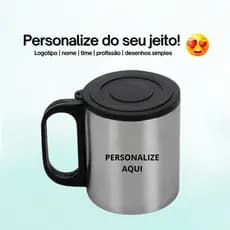 Caneca Inox 180ml - chá, água, café, achocolatado, escola, trabalho, academia
