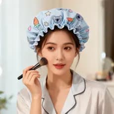 Touca de banho impermeável para mulheres, touca de banho doméstica, protetor de cabelo anti-umidade, touca de cozinha an