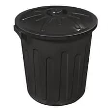 ￼Lixeira C Tampa De 30 Litro Preta Cesto Balde De Lixo Grande