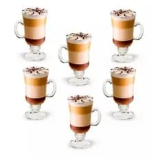 Kit 6 canecas de vidro para capuccino 240 ML