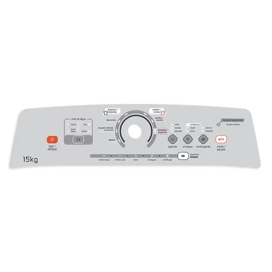 Painel Decorativo Lavadora Brastemp BWH15A BWN 15KG Prata Completo Adesivo Premium Qualidade