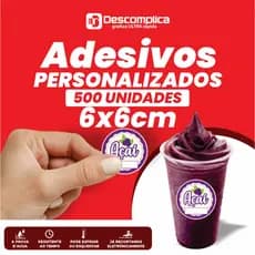 ADESIVO ETIQUETA 500 und  BRILHO OU FOSCO PERSONALIZADO COM SUA LOGO A PROVA DE AGUA 6x6