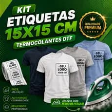 KIT ETIQUETAS / ESTAMPA 15X15 CM TERMOCOLANTES DTF, LOGOS PERSONALIZADAS - ENVIO RÁPIDO