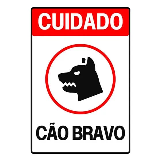 Placa Sinalização 20x15 Cão bravo