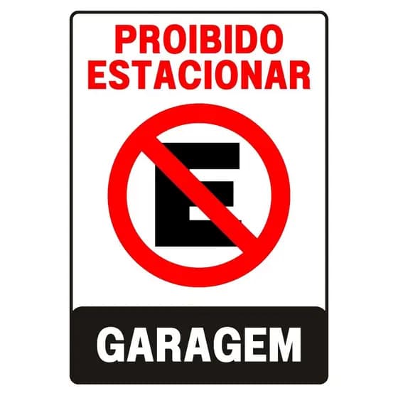 Placa Sinalização 20x15 Proibido estacionar