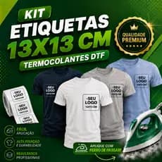KIT ETIQUETAS / ESTAMPA 13X13 CM TERMOCOLANTES DTF, LOGOS PERSONALIZADAS - ENVIO RÁPIDO