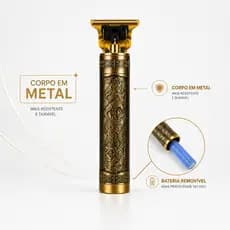 Máquina de Cortar Cabelo Dragão Corpo em Metal Profissional Dourada