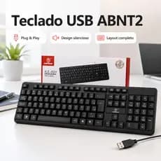 Teclado USB ABNT2 Kapbom KA-691 Com Fio Silencioso Plug & Play PC Notebook Escritório Original