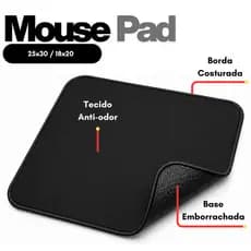Mouse Pad Grande - Costurado, Reforçado, Base Emborrachada Antiderrapante e Tecido Anti-odor