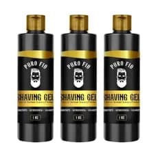 kit 3x Shaving Gel De Barbear Mentol Puro Fio 1kg Profissional - Barba Suave Sem Irritações - Envio Imediato