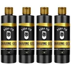 kit 4x Shaving Gel De Barbear Mentol Puro Fio 1kg Profissional - Barba Suave Sem Irritações - Envio Imediato