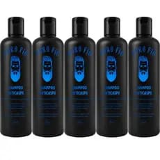 Kit 5x Shampoo Anticaspa Puro Fio 250ml - 3 em 1 para Cabelo, Barba e Bigode - Pronta Entrega