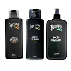 Kit barba perfeita Shaving em Creme + Pré barba + Pós Barba Mustache - Salão e Barbearia