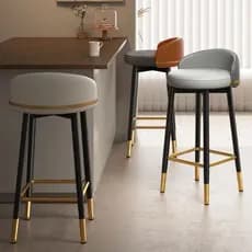 kit 2 Banco de bar Banco alto Moderno e minimalista Banco alto Balcão de bar um alto Encosto para casa Cadeira perna