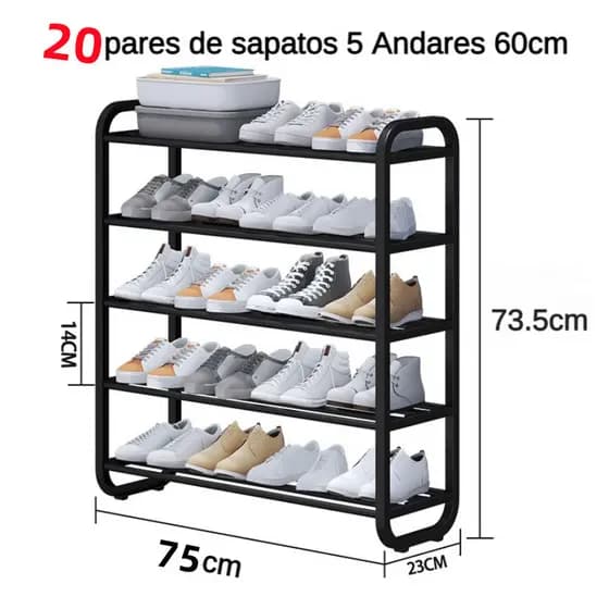 Sapateira Organizadora 5 Andares – disponível em duas larguras 75cm Garanta praticidade e organização