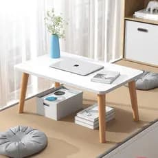 Mesa de centro pequena de madeira Mesa lateral moderna para sala de estar e quarto