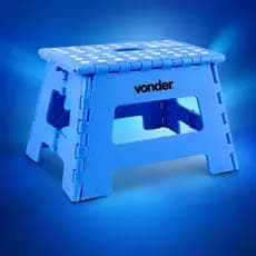 Mini Banqueta Escada 22cm Dobravel Adulto Infantil Até 150kg