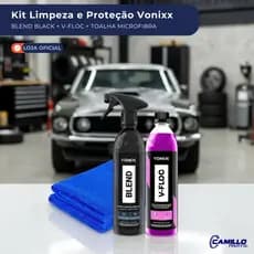 Kit Vonixx Blend Black 500ml Cera Spray Shampoo V-FLOC Toalha Limpeza Automotiva