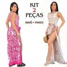 Kit 2 Maio Feminino Saida de Praia Parao Bojo Fixo Suplex Modelagem Moda Praia 2026