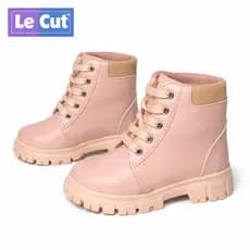 Bota Coturno Infantil Menina Rosa Super Macia